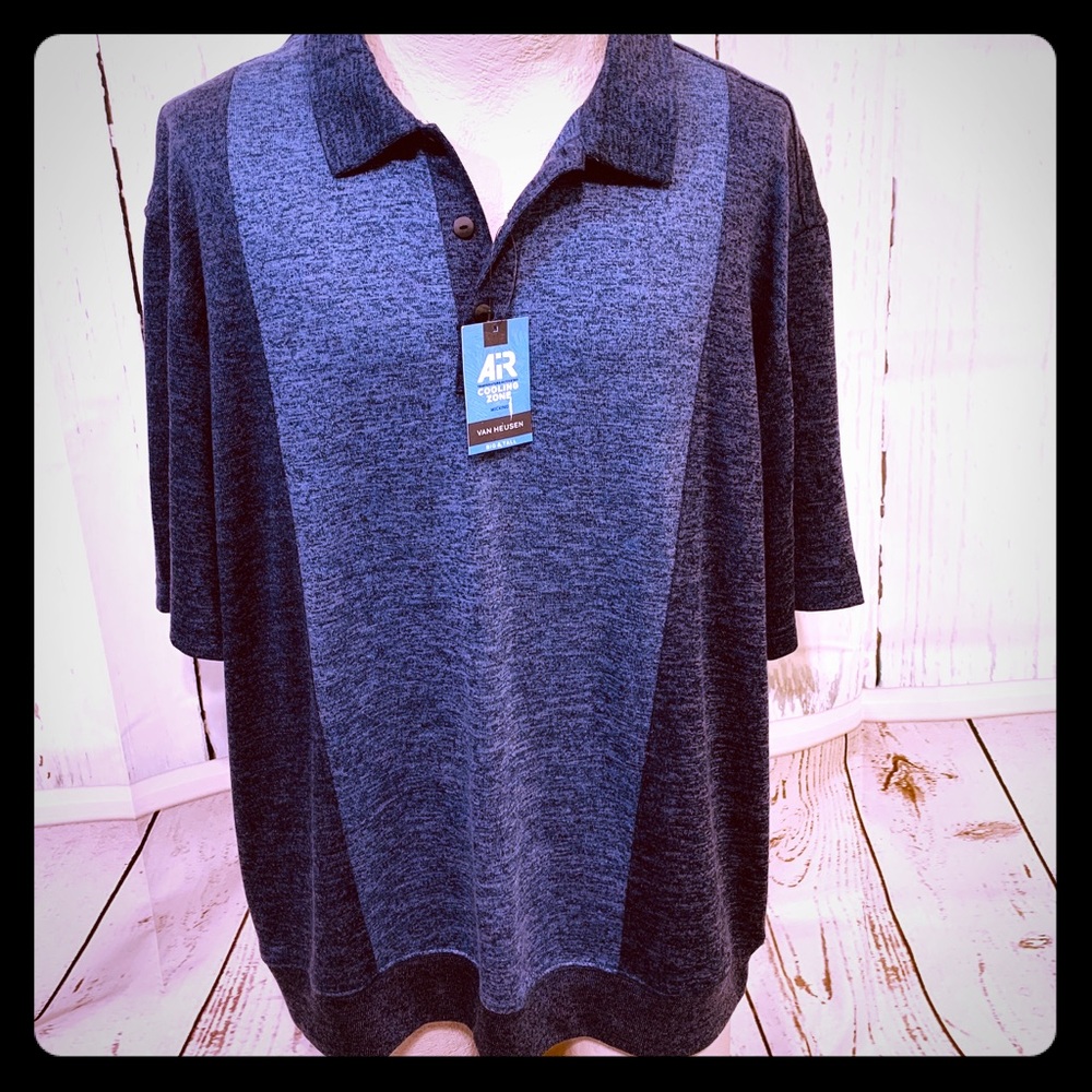 Van Heusen Mens Big & Tall 2XLBlue Polo SS